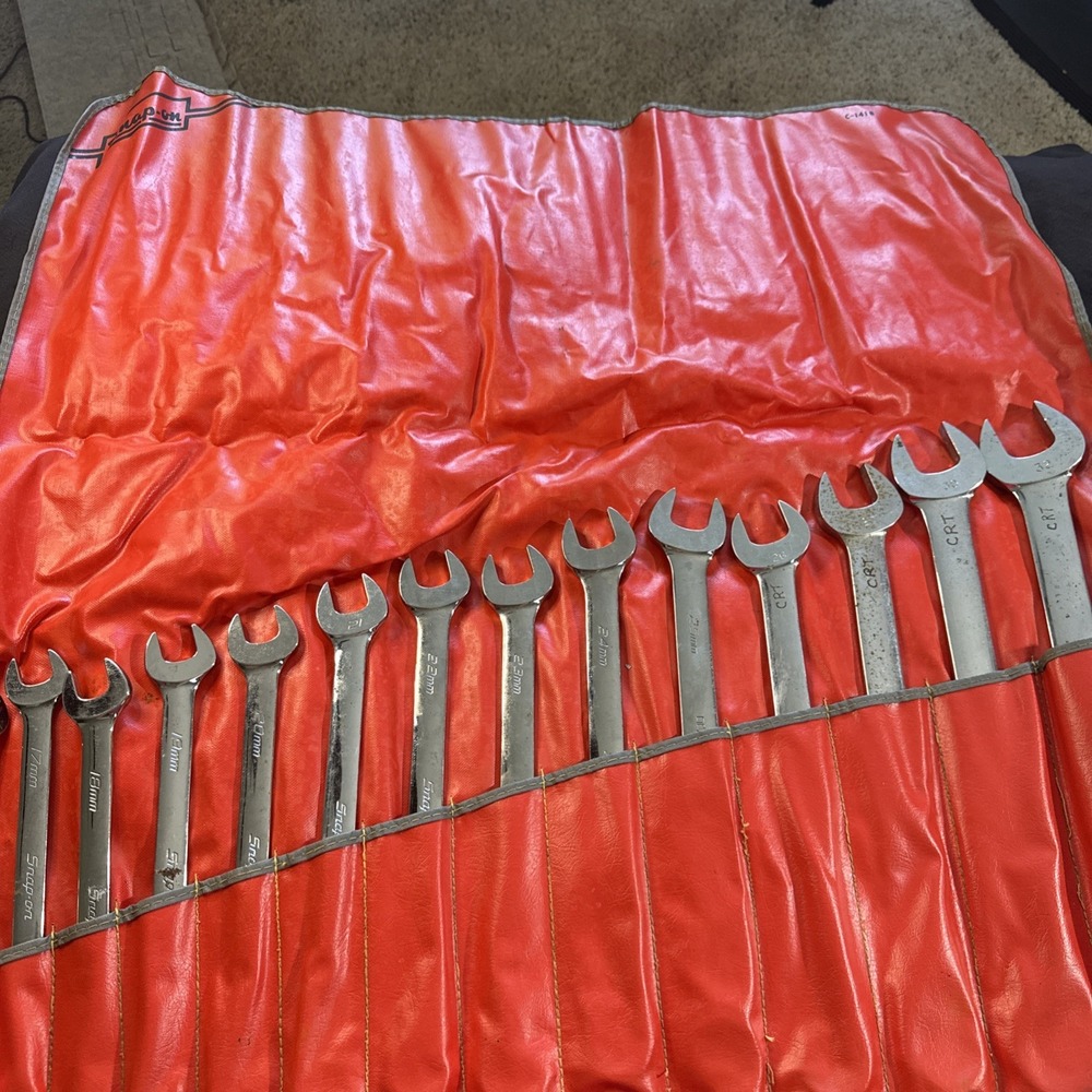 14 Snap On Combination‎ Wrench Set C-141B In Red Mat Roll